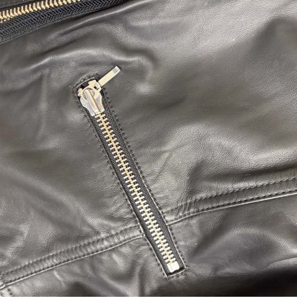 Halogen Women’s Black Leather Moto Jacket 3x - Picture 3 of 5